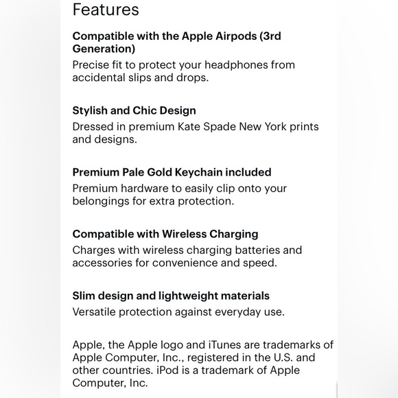Kate Spade New York Protective Air Pod Case 'Translucent Blush' - Picture 13 of 14